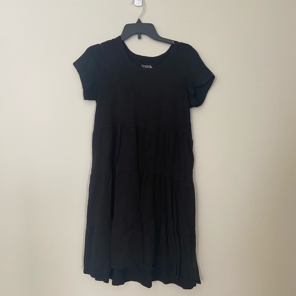 Black tiered midi dress size S